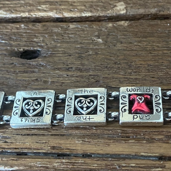 Brighton Inspirational “Red Dress” Reversible Silver Bracelet - Picture 4 of 12
